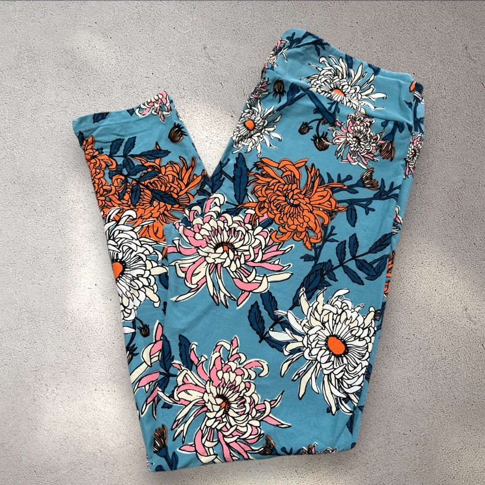 Lularoe TC leggings peony print size 12-18
